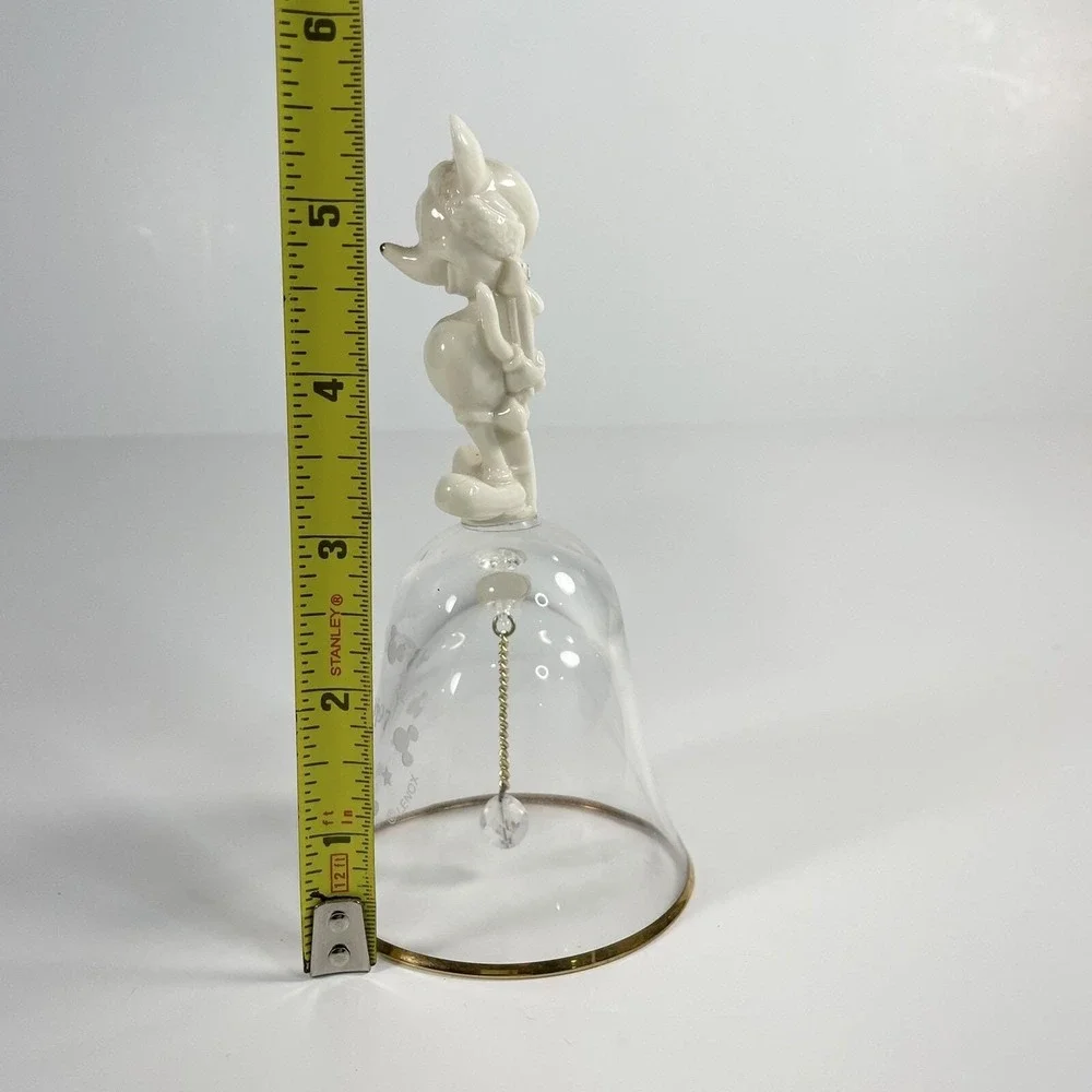 Disney Lenox 1997 Mickey Mouse Clear Etched Bell Stocking Cap Hat with Gift